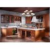 China Contemporary L Shaped Kitchen Cabinets With Glass Door And Red Paint Island wholesale