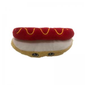 13cm 5.12 Inch Pet Plush Toys Hot Dog Plush Dog Toy EMC