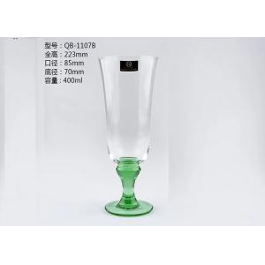 China Crystal Champagne Glass With Color / Handmade Blue Wine Glass With Stand supplier