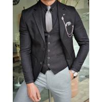 China Black Slim Fit Stretch Suit on sale