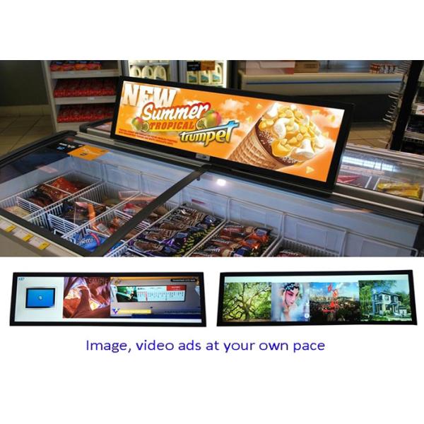 China Indoor Digital Signage Shelf LCD Display Ultra Long Screen for Supermarket and Shop to Display Price supplier