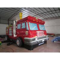 China Commercial Inflatable Jump House Fire Fighting Truck Bouncy Bus For Amusement on sale