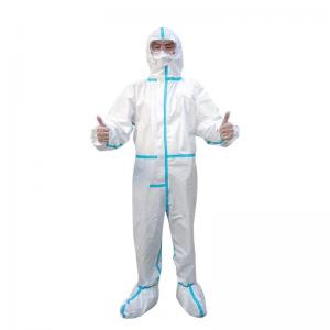 White Disposable Safety Suit PP / SMS / Microporous Fabric Full Body Suit Anti - Static