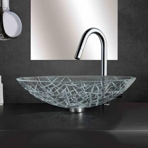 Super Clear Large Oval Vessel Sink Tempered Glass L51 5*W360 * H140mm