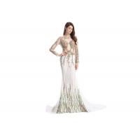 China Sheer Prom Celebrity Lace Appliques Long Sleeve Evening Gowns Anti - Wrinkle on sale