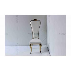 White PU wholesale bride and groom wedding stainless steel gold high chair