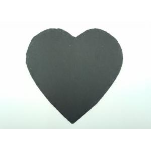 China Natural Stone Placemats , Black Slate Plates Heart Shape With Pads supplier