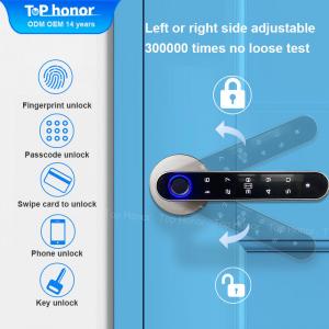 Easy Installation Tuya App Door Lock Biometric Bluetooth Fingerprint Touch For Home