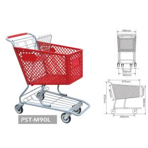 China Plastic shopping trolley,supermarket trolley,plastic and metal trolley wholesale