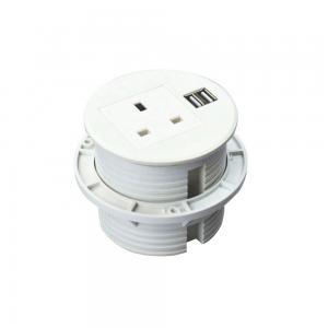 China ABS Material Conference Table Desktop Electrical Power Socket / Round Power Outlet supplier