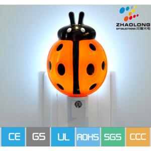 China Cartoon Ladybird Automatic LED Sensor Energy Saving Wall Night Lamp For Dark Corner supplier