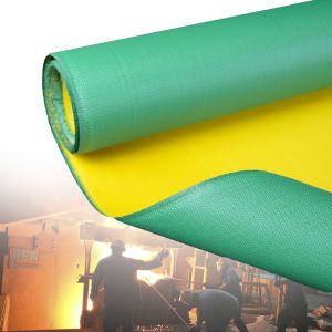 China Industrial Splash Proof PU Coated Fiberglass Fabric with 1800C Temperature Resistance and 1m/1.3m/1.5m/1.52m/1.55m Width wholesale