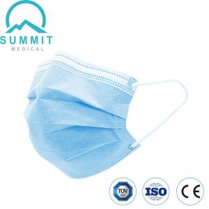 China 17.5X9.5cm Medical Surgical Face Mask , 120mmHG Disposable Blue Earloop Face Mask supplier
