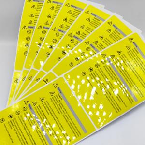 China Matte Adhesive Anti Static Label CMYK Caution Industrial Sticker Paper supplier