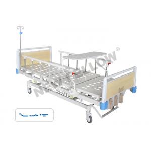 China pediatric / orthopedic Manual Three Crank Medical Hospital Beds With Overbed Table supplier
