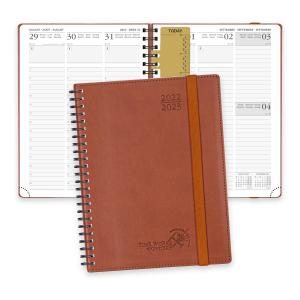 Weekly Planner 22-23 Brown Vertical Layout with Hourly Schedule And Corners for Easy Tracking