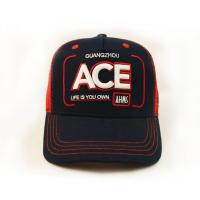 China Anniversary Red Mesh 5 Panel Trucker Cap Custom Logo 3D Letter Embroidery Blank on sale
