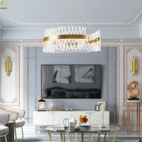 China Iron Electroplating Crystal Home Art Baking Paint Gold LED Nordic Pendant Light on sale