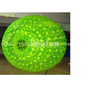 Shining Inflatable Zorbing Ball With Green D-ring Grass Roller On Land