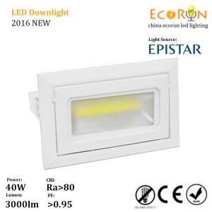 China 3000k 4000k 5000k 30w 40w cob rectangular downlight ceiling adjustable with ce approved supplier