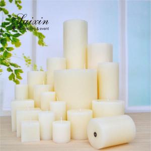 Real Wax Pillar Candle Centerpieces Wedding Centerpieces With Candelabra Table Decoration