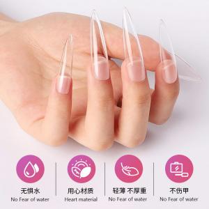 China 500PCS Half Cover False Nails Tips ABS Natural 11 Sizes Lady French Acrylic Artificial Tip supplier