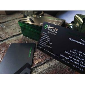 China Green Foil Edge Printing Business Cards 700 Gsm Art Paper With Matte Lamination supplier