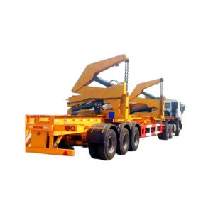 China 20 FT Container Skeleton Slide Chassis XCMG Hydraulic Self-Loading Crane Side Lifter Loader Semi Trailer supplier