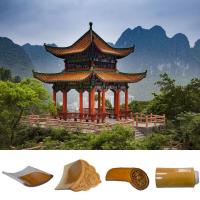 China Glossy 220x200mm Chinese Clay Roof Tiles For Buddhist Temple Decoration on sale