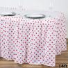 China Custom Printed Table Skirts Water Repellent With Pink Polka Dot Pattern wholesale