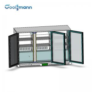 Ventilated Cooling Backbar Cooler Digital Thermostat Commercial Sliding Door Fridge