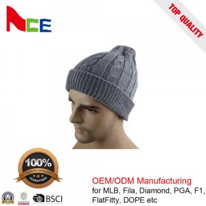 China Unique Unisex Fitted Beanie Hats / Grey Mens Winter Beanie Hats 56-60CM supplier