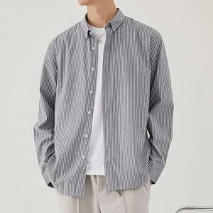 China                  Men′s 2023 Spring and Autumn New Business Lapel Shirt Men′s Striped Cardigan Long-Sleeved Casual Men′s Shirt              supplier