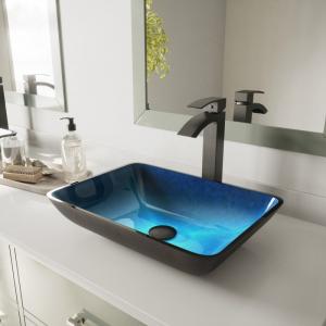 China Turquoise Rectangular Wash Hand Basin Bathroom Sinks Top Mount supplier