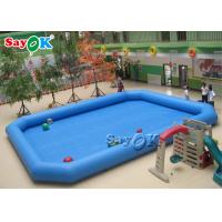 China Inflatable Swimming Pool Double - Stitched Blue Inflatable Pool Float For Commercial Water Park on sale