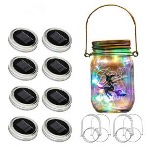 Wholesale Mason Jar Solar Lights lamp 8 Pack 30Led Waterproof Fairy Firefly Best for Courtyard Garden,Wedding