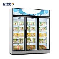 China Triple Glass Door Display Chiller Reach In Freezer 1600L Fan Cooling on sale