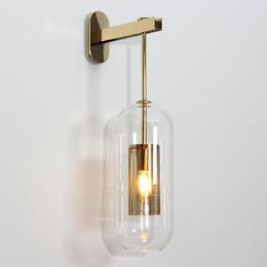 Loft Vintage Antique Bronze Golden Modern Wall Light Clear Glass Lampshade