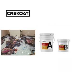 China 2:1 Transparent Epoxy Resin Floor Coating 3D Cleanable Quick Drying supplier