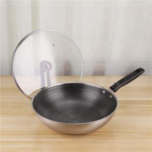 China Stainless Steel Non Stick 32cm Fry Pan LFGB Certification Honeycomb Frying Pan supplier