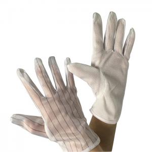 M / L Non Slip Palm Anti Static Gloves With 10mm Polyester Striped Hand Back