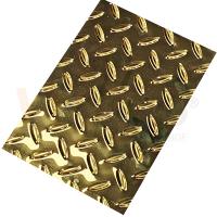 China Rice Grain Diamond Embossed Stainless Steel Sheet Anti Skid Plate With Titanium Gold Color on sale