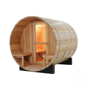 sala de madeira da sauna do tambor da cicuta do quintal de 1800x1800MM com patamar