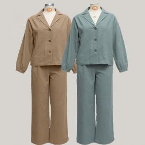 Linen Fabric Formal Stylish Womens Suits Slim Fit Two Pieces Stylish Loungewear Set
