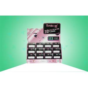 Three Tier Cardboard Countertop Displays Glossy Finish For Selling Fake Eyelashes