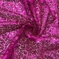 China Glitzy Sequins Embroidery Design 100% polyester purple fabric for cloth on sale