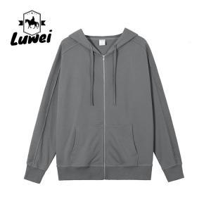 China Cheap Streetwear Embroidery Designer Oversize Zip Up Hoody 100% Cotton Pullover Custom Hoodie for Men supplier
