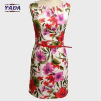 China Elegant fashion neck floral printed bodycon shirt dresses classic casual ladies dress names with low price on sale