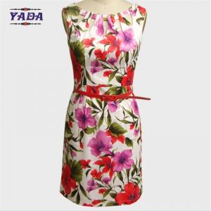 Elegant fashion neck floral printed bodycon shirt dresses classic casual ladies dress names with low price