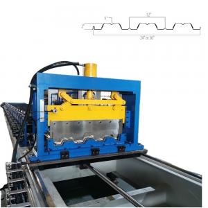 China Composite Deck Floor Roll Forming Machine Gauge 16 - Gauge 22 2 Inches With Embossments Ribs supplier